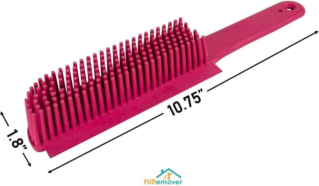 FURemover Original Pet Hair Rubber Broom with Squeegee, with 58” Telescopic Handle for Carpet, Tile