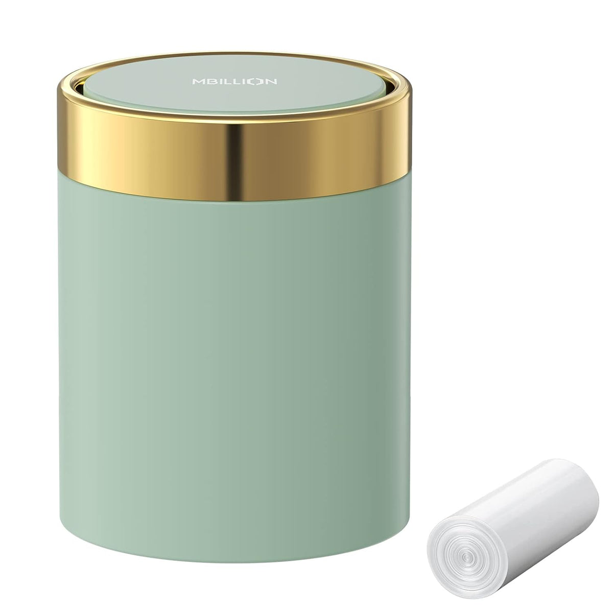 Mini Trash Can with Lid, Desktop Small Trash Can Recycling Bin Cute Metal Garbage Can for Tabletop