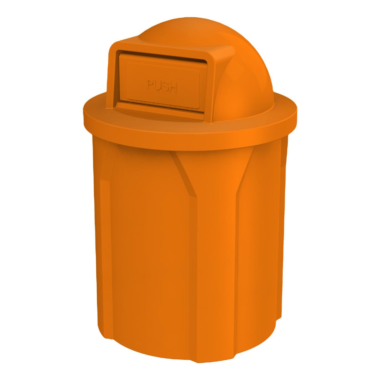 42 Gallon Circle 100% Recycled Plastic Heavy Duty Outdoor Commercial Trash Can with Push Open Dome