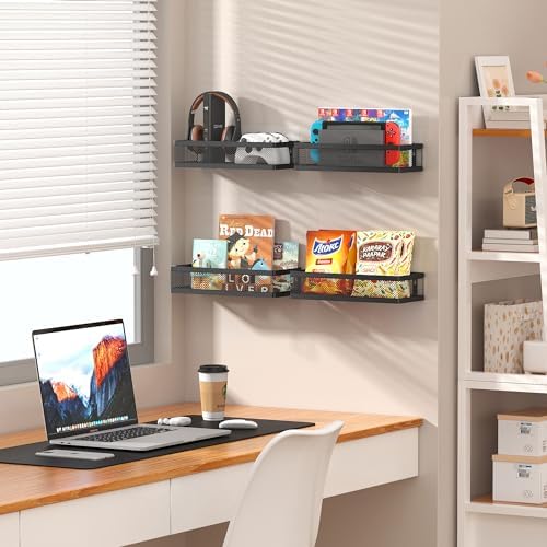 PUSDON Hanging Storage Baskets Organizer Wall Mount, Metal Wire Storage Bin Rack for Kitchen