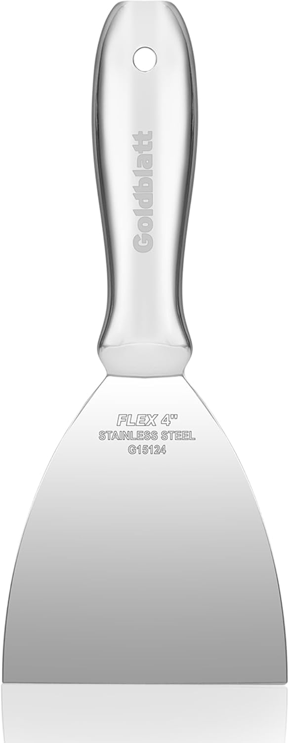 Goldblatt 4" Putty Knife, One-Piece Paint Scraper Tool, All Stainless Steel Joint Knife with