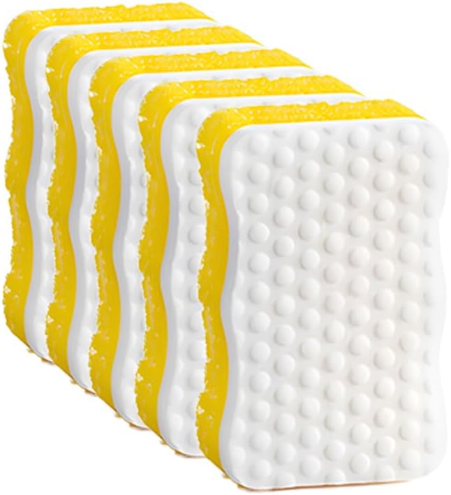Ampang Wave-Shaped Scrub Sponges for Kitchen Cleaning - Nano Sponge & High-Foam Seaweed Cotton