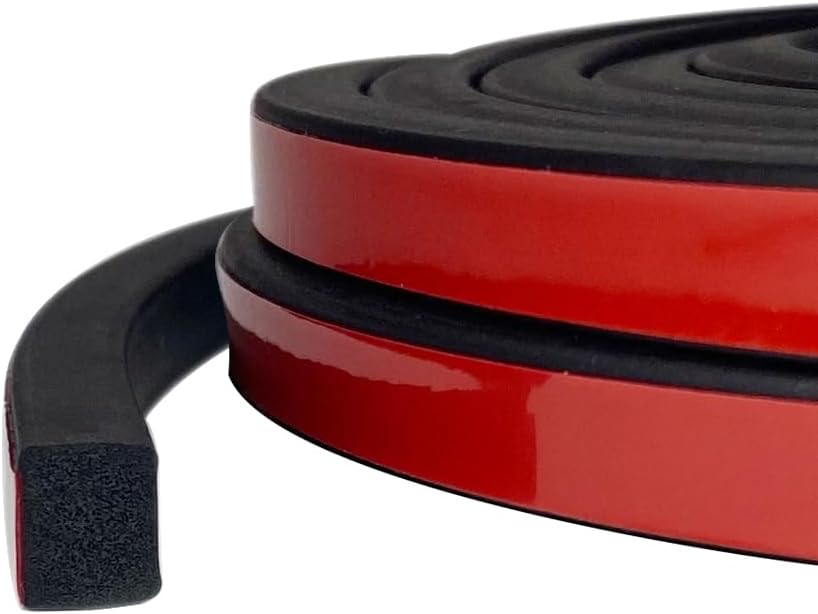 Solid Rectangle Rubber Seal with High Tack Self-Adhesive Tape, EPDM Foam Rubber Weather Stripping