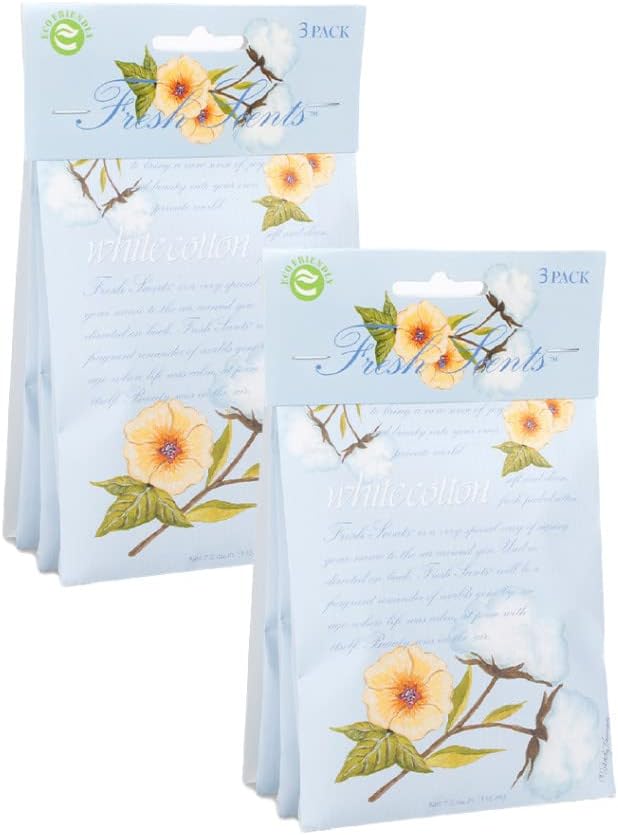 WILLOWBROOK | Fresh Scents Scented Sachet Packet | White Cotton | Air Freshener Bags for Drawers