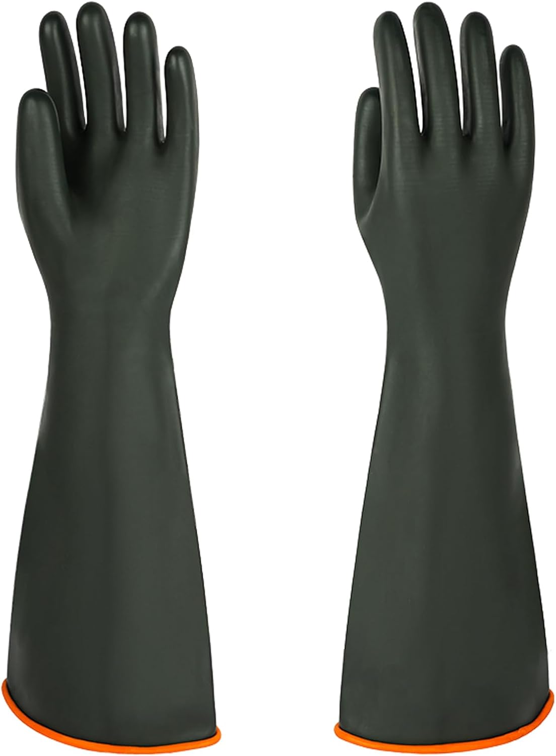 Heavy Latex Chemical Resistant Gloves - Reusable Long Rubber Dishwashing Gloves with Forearm