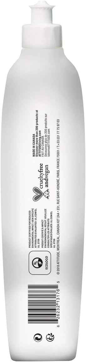 ATTITUDE Dish Soap, EWG Verified, Plant-Based & Vegan Dishwashing Liquid, Naturally Derived, Pink