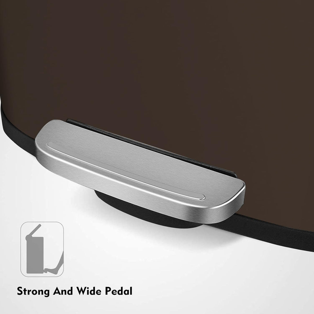 AthLike Trash Can, Stainless Steel Kitchen Garbage Can, Step Waste Bin with Hinged Lid and