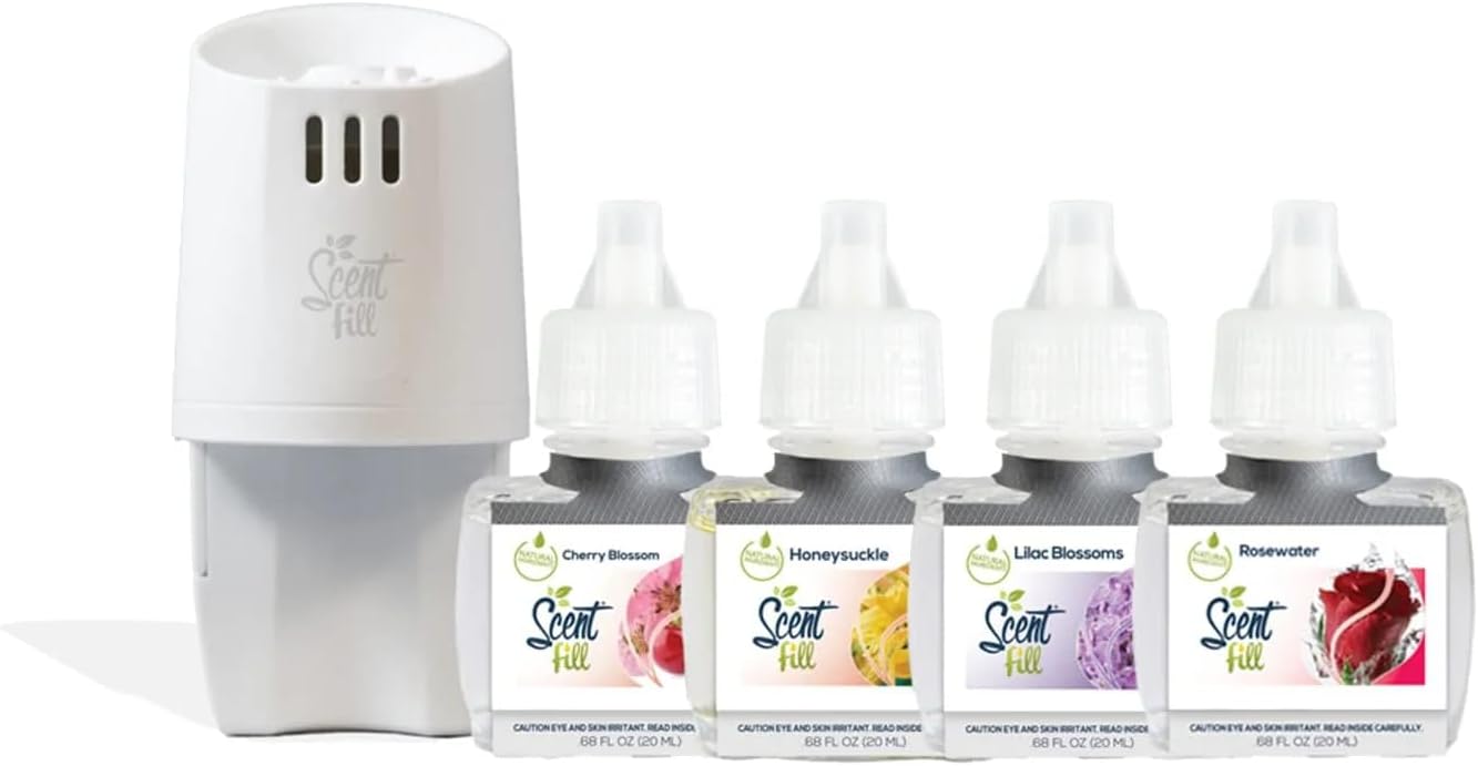 Scent Fill Spring Collection Kit (Lilac Blossom, Cherry Blossom, Honeysuckle, Rosewater), 4 Refills