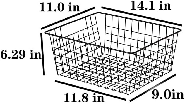 Kitchen Wire Baskets Farmhouse Decor Metal Food Storage Organizer,Household Refrigerator Bin with