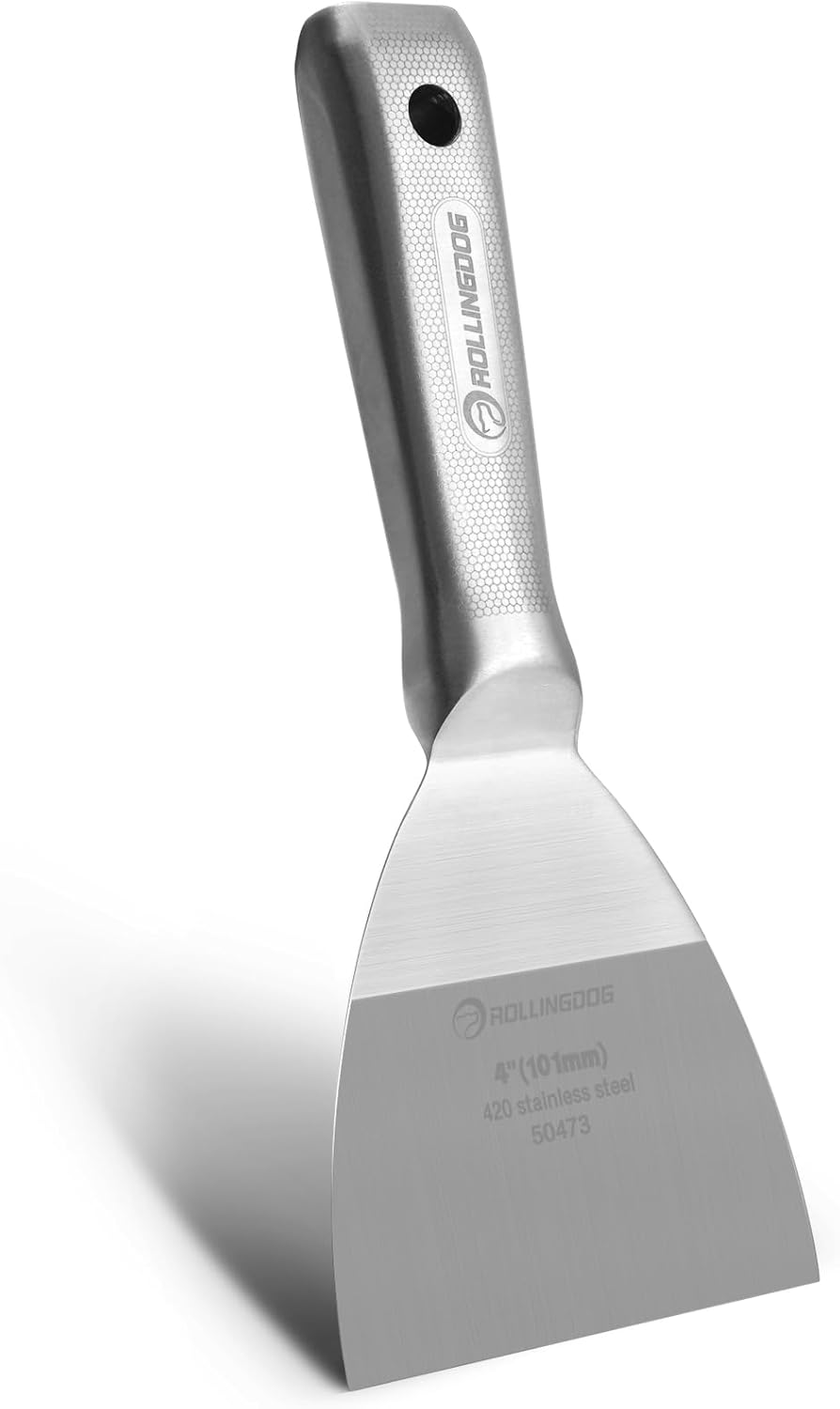 ROLLINGDOG 4 inch Putty Knife - Paint Scraper Drywall Knife with 420 Stainless Steel One Piece