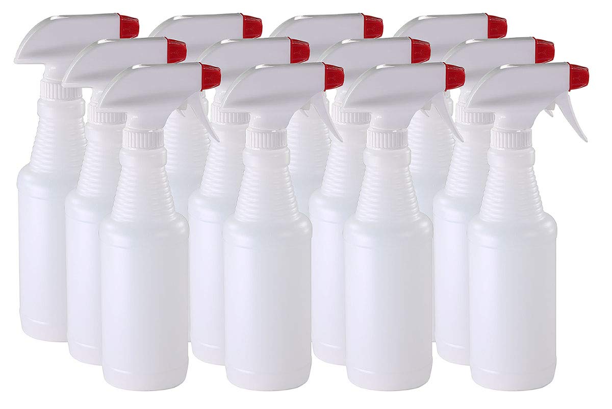 Pinnacle Mercantile Plastic Spray Bottles Leak Proof Technology Empty 16 oz Value Pack of 12 Made