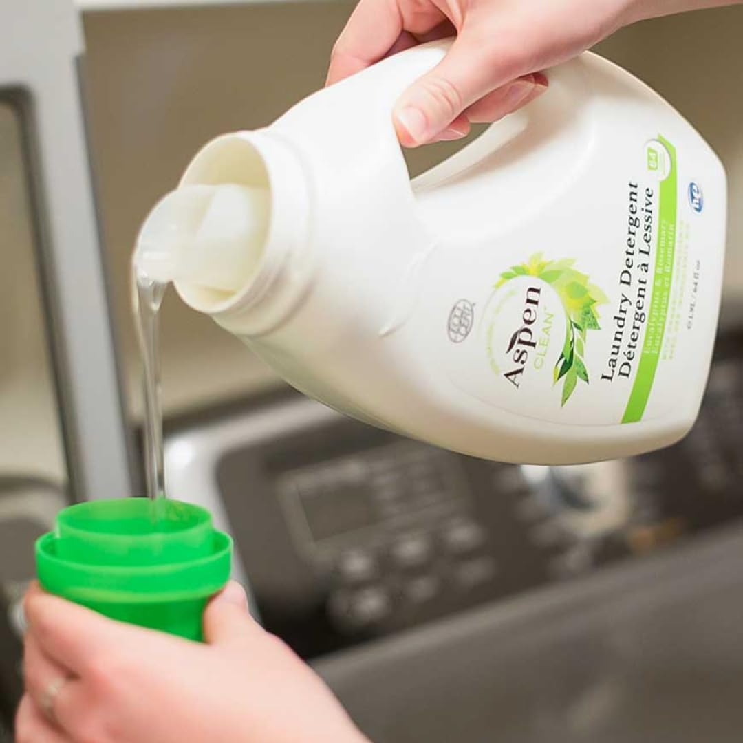 AspenClean Natural Laundry Detergent Eucalyptus & Rosemary - 100% Natural, Organic, HE Liquid