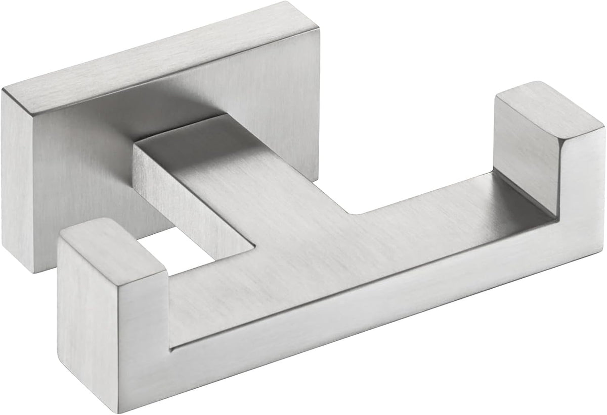 Angle Simple Towel Hook for Bathroom, SUS 304 Stainless Steel Double Robe Coat Hook, Hand Towel
