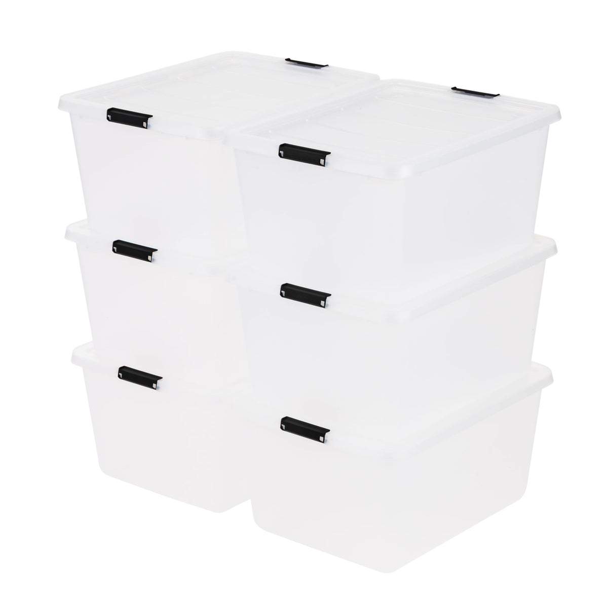 IRIS USA 6-Pack 32 Quart Clip Box with Latching Lid