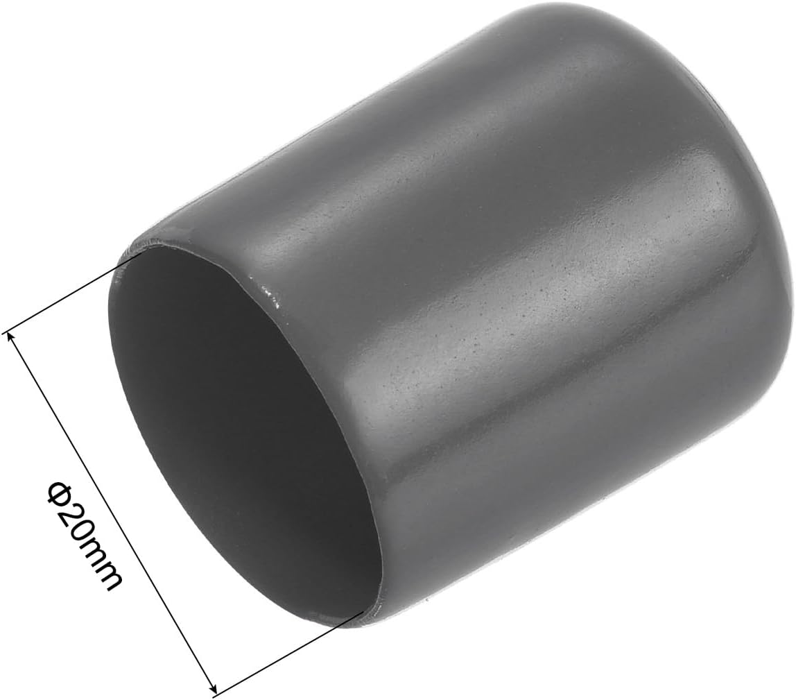 uxcell 20pcs Rubber End Caps 20mm ID Vinyl PVC Round Tube Bolt Cap Cover Screw Thread Protectors