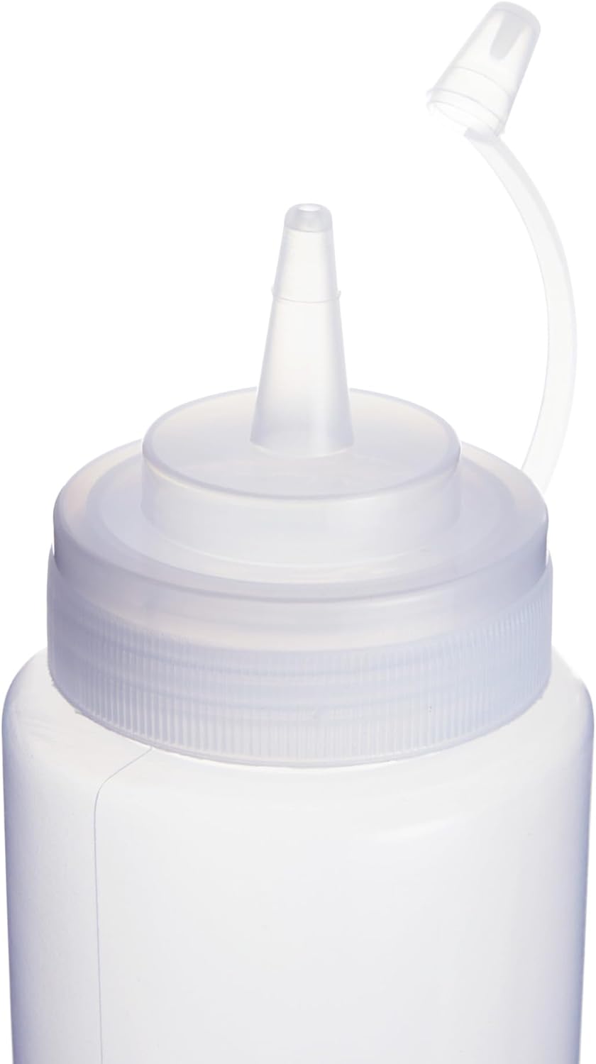 Stockroom Plus Condiment Squeeze Bottles - 24 oz, Clear, 6-Pack - Plastic Squeeze Bottle Set for