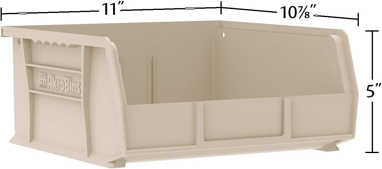 Akro-Mils 30235 AkroBins Plastic Storage Bins, Space-Saving Stackable Bins for Garage, Pantry