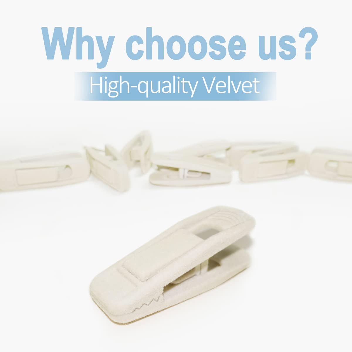 Velvet Hanger Clips for Velvet Hangers - 20 PCS Beige Non-Slip Velvet Clip for Skirt Hanger, Strong