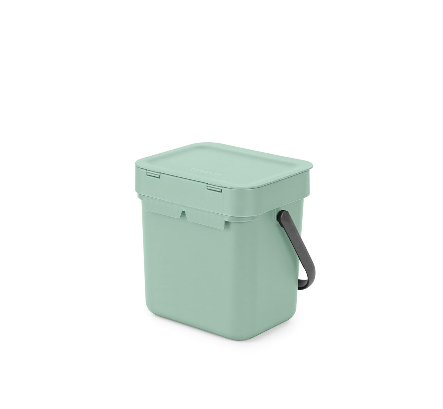 Brabantia Sort & Go Food Trash Can (0.8 Gal/Jade Green) Small Countertop Kitchen Compost Caddy with