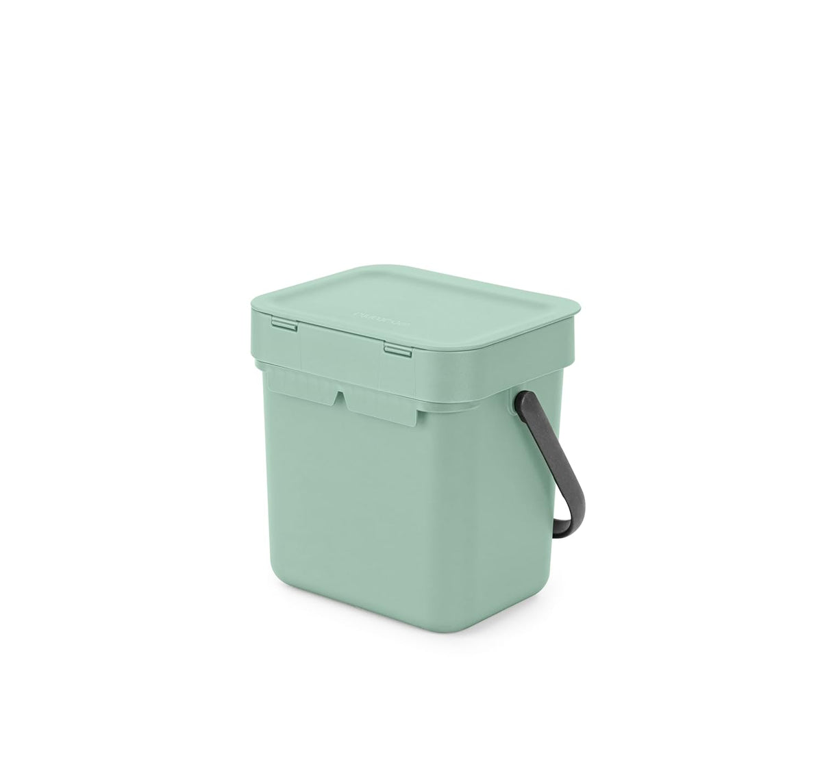 Brabantia Sort & Go Food Trash Can (0.8 Gal/Jade Green) Small Countertop Kitchen Compost Caddy with
