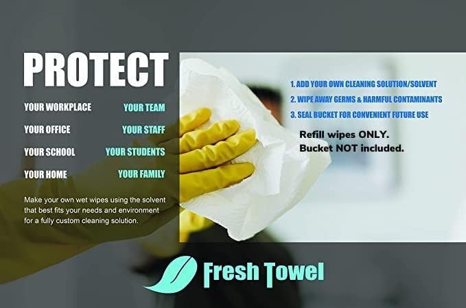 Fresh Towel Mix-N-Wipe Dry Wipes Refill, 2-Pack (220 Sheets) – Make Your Own Wet Wipes – 6" x 9"
