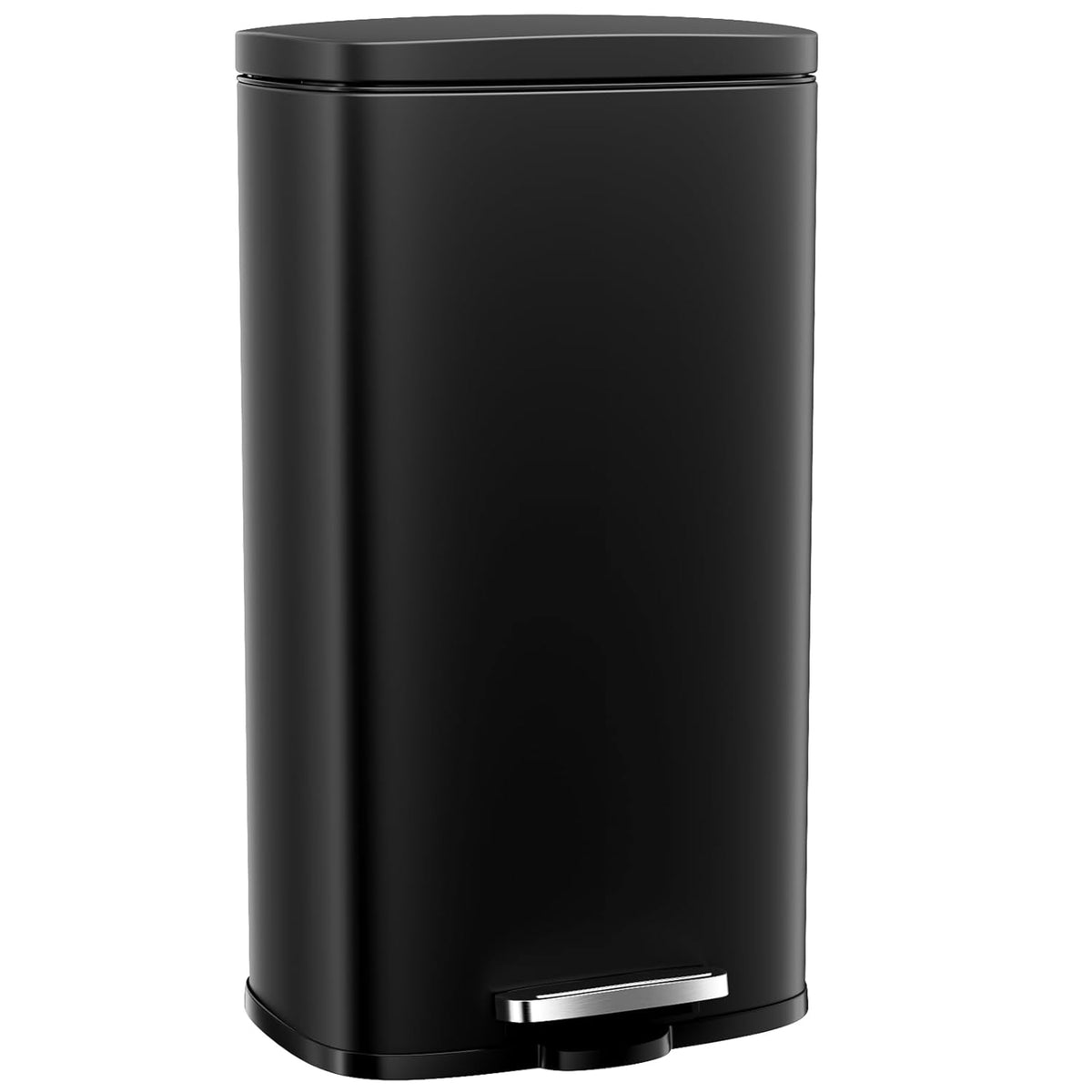 Arlopu13.2 Gallon Step Trash Can, Stainless Steel Garbage Bin, Soft-Close Rubbish Bin with