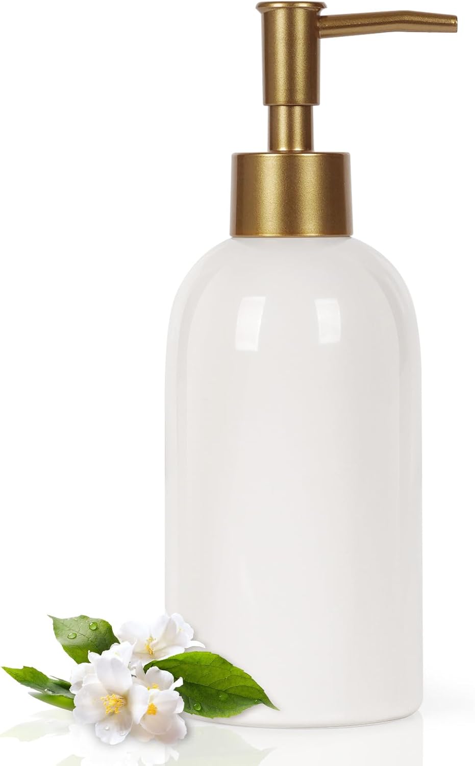Natheeph 14OZ Ceramic Soap Dispenser Ceramic Soap Pump Dispenser Can Fill Liquid for