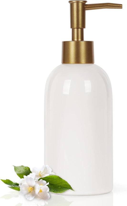 Natheeph 14OZ Ceramic Soap Dispenser Ceramic Soap Pump Dispenser Can Fill Liquid for