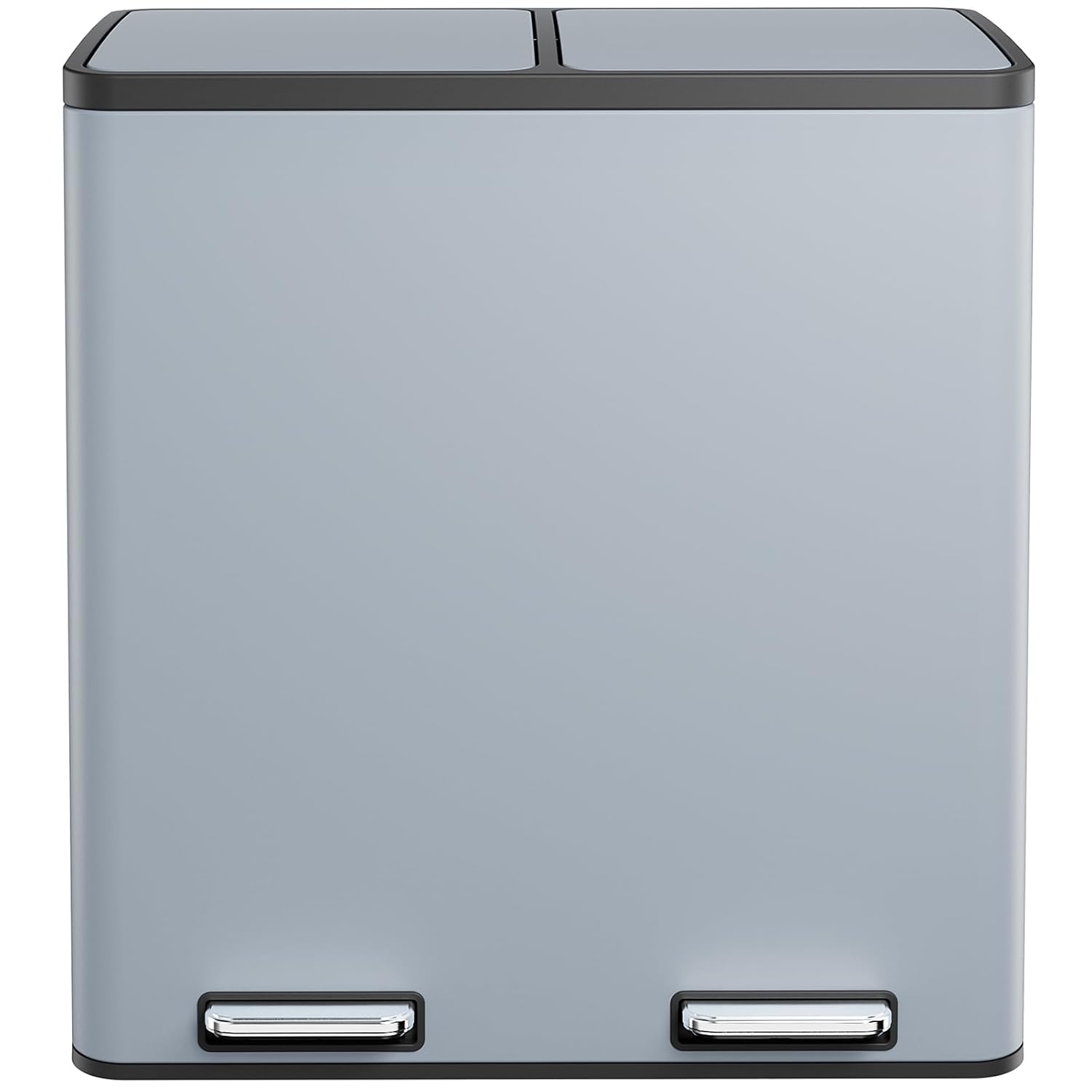 AthLike 60L(16 Gal) Dual Trash Can, Stainless Steel Kitchen Garbage Can, Double Compartment