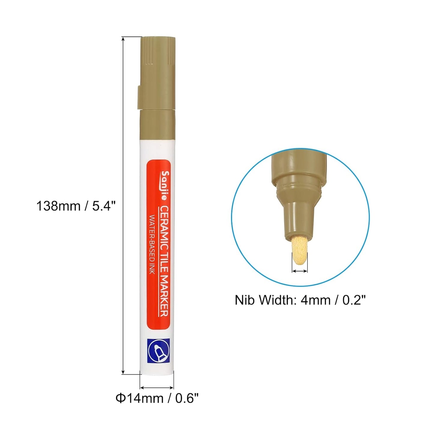 PATIKIL Grout Pen, 4 Pack Khaki Tile Marker Waterproof Grout Sealer Pen Tile Repair Pens Paint Pens