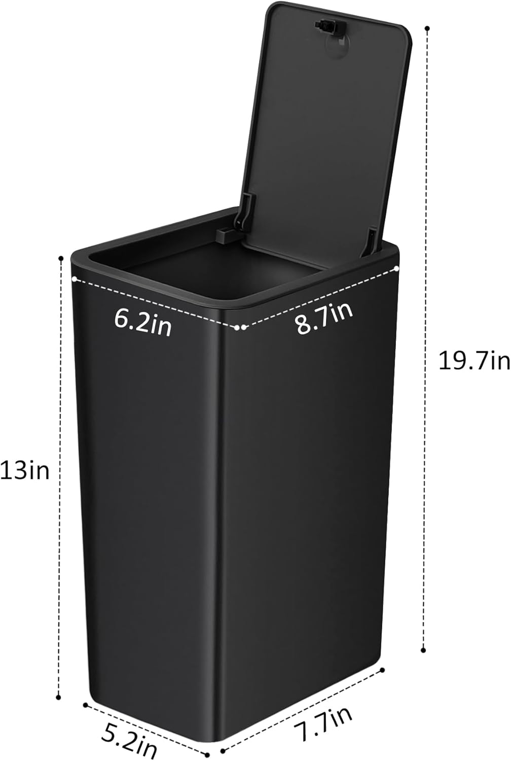 TIPGO Bathroom Trash Can with Lid, 10 Liter/ 2.6 Gallon Slim Garbage Can, Small Trash Bin Waste