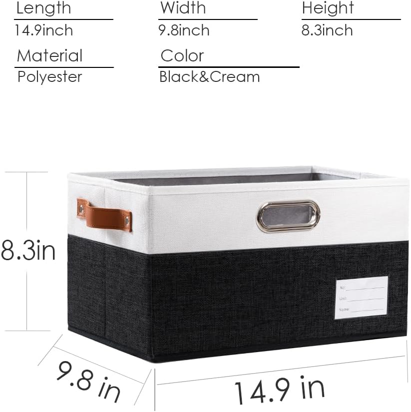 PRANDOM Foldable Storage Bins with Handles [3-Pack] Fabric Collapsible Storage Boxes Baskets Cubes
