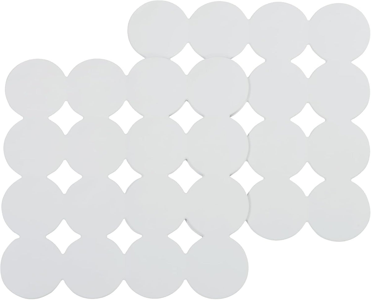 Square Shower Mat Nonslip - 2PCS Rubber Bathtub Mat with Suction Cups for Inside Shower Bathroom