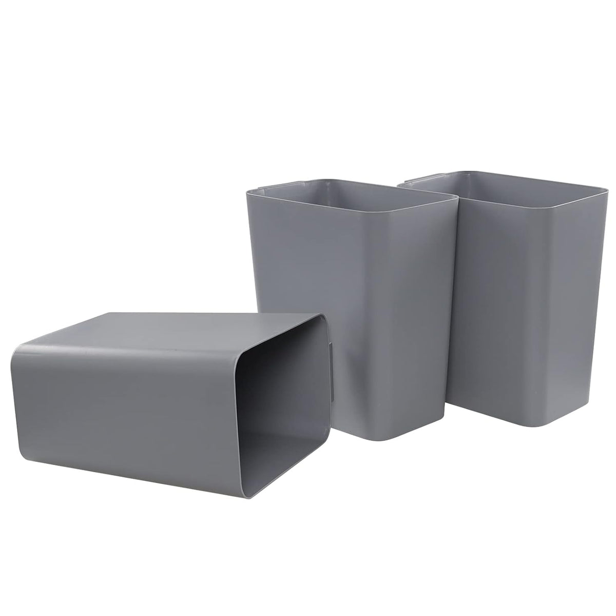 3-Pack 4.5 Gallon Trash Can, Gray Waste Bin for Under Desk, Kitchen, Home, Office