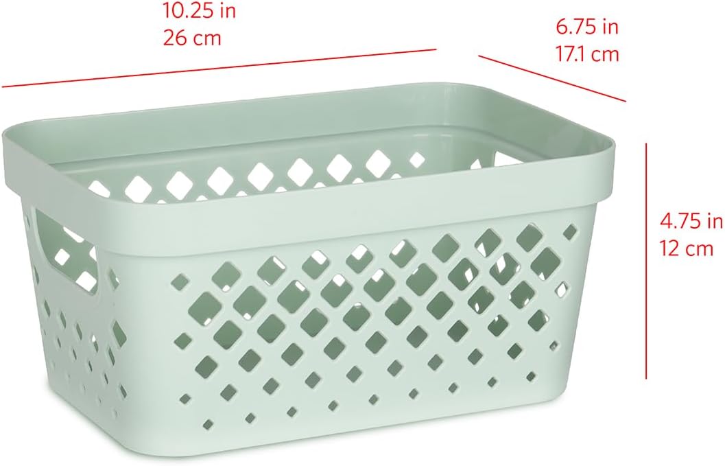 Glad Plastic Baskets for Organizing, Set of 6 | Pantry Storage for Under Counter, Linen Closet, and
