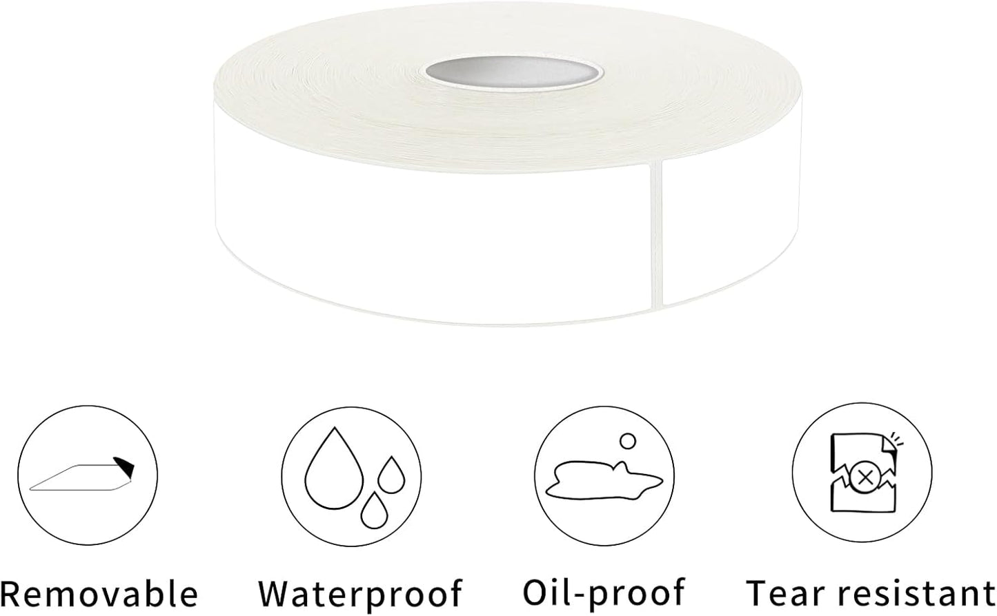 500 Blank Removable Freezer Labels Water Oil Resistant with Perforation Line for Food Containers