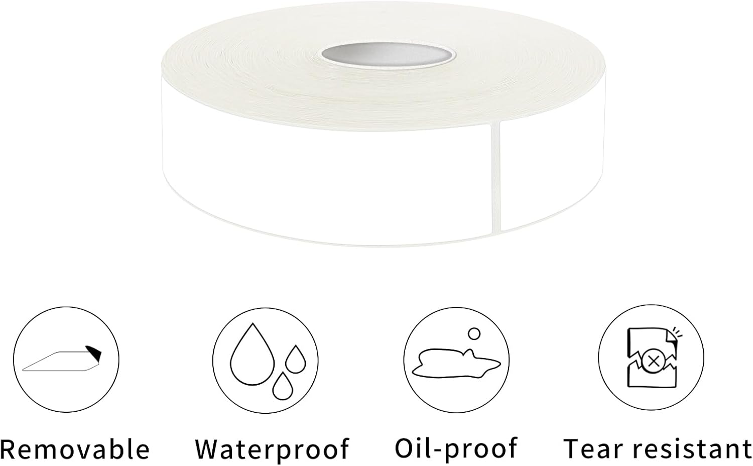 500 Blank Removable Freezer Labels Water Oil Resistant with Perforation Line for Food Containers