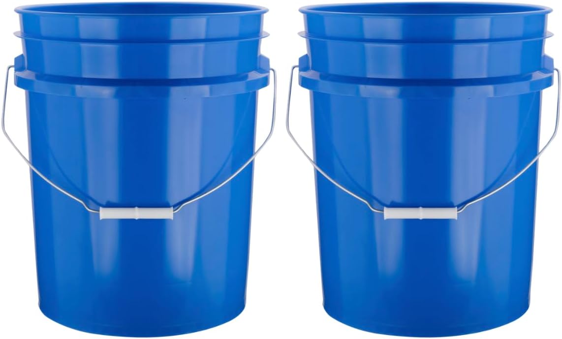 House Naturals 5 Gallon Premium HPDE Plastic Bucket - Made in USA Food Grade Storage Container, BPA