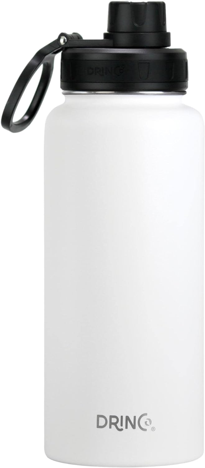 DRINCO Stainless Steel Water Bottle Spout Lid Vacuum Insulated Double Wall Water Bottle Wide Mouth