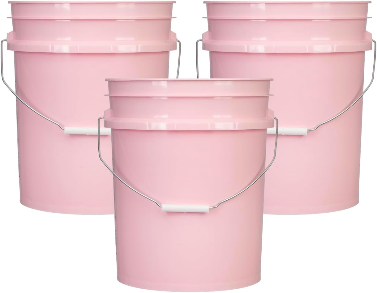 House Naturals 5 Gallon Premium HPDE Plastic Bucket - Made in USA Food Grade Storage Container, BPA