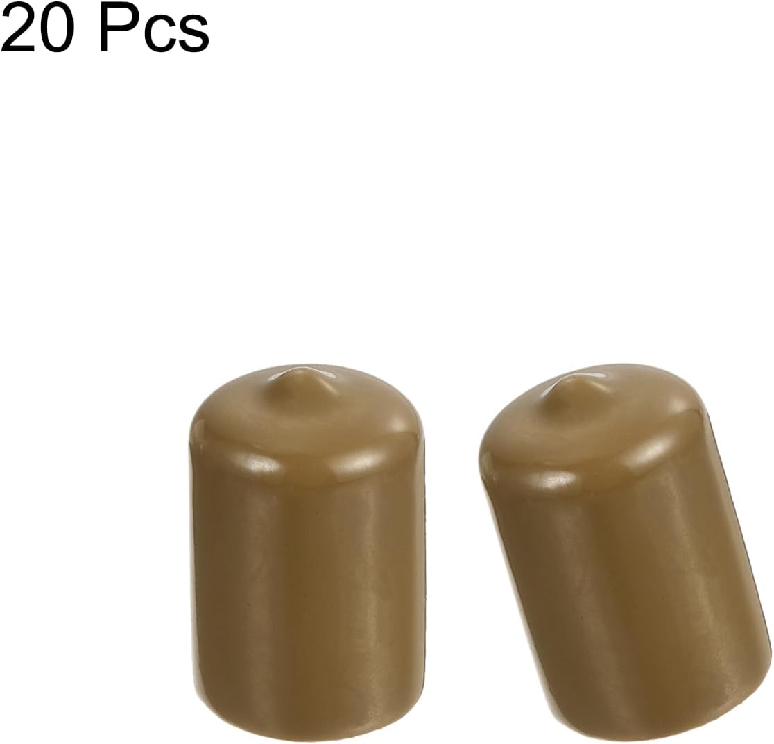 uxcell 20pcs Rubber End Caps 18mm ID Vinyl PVC Round Tube Bolt Cap Cover Screw Thread Protectors