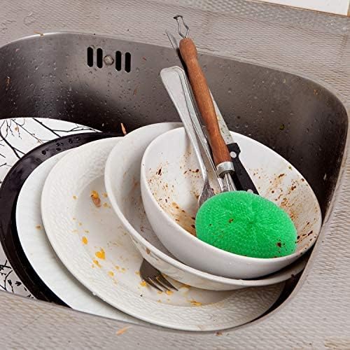 Blulu Plastic Dish Scrubbers for Dishes Pot Round Nylon Pad, Mesh Scouring Non Scratch Pads(Rainbow