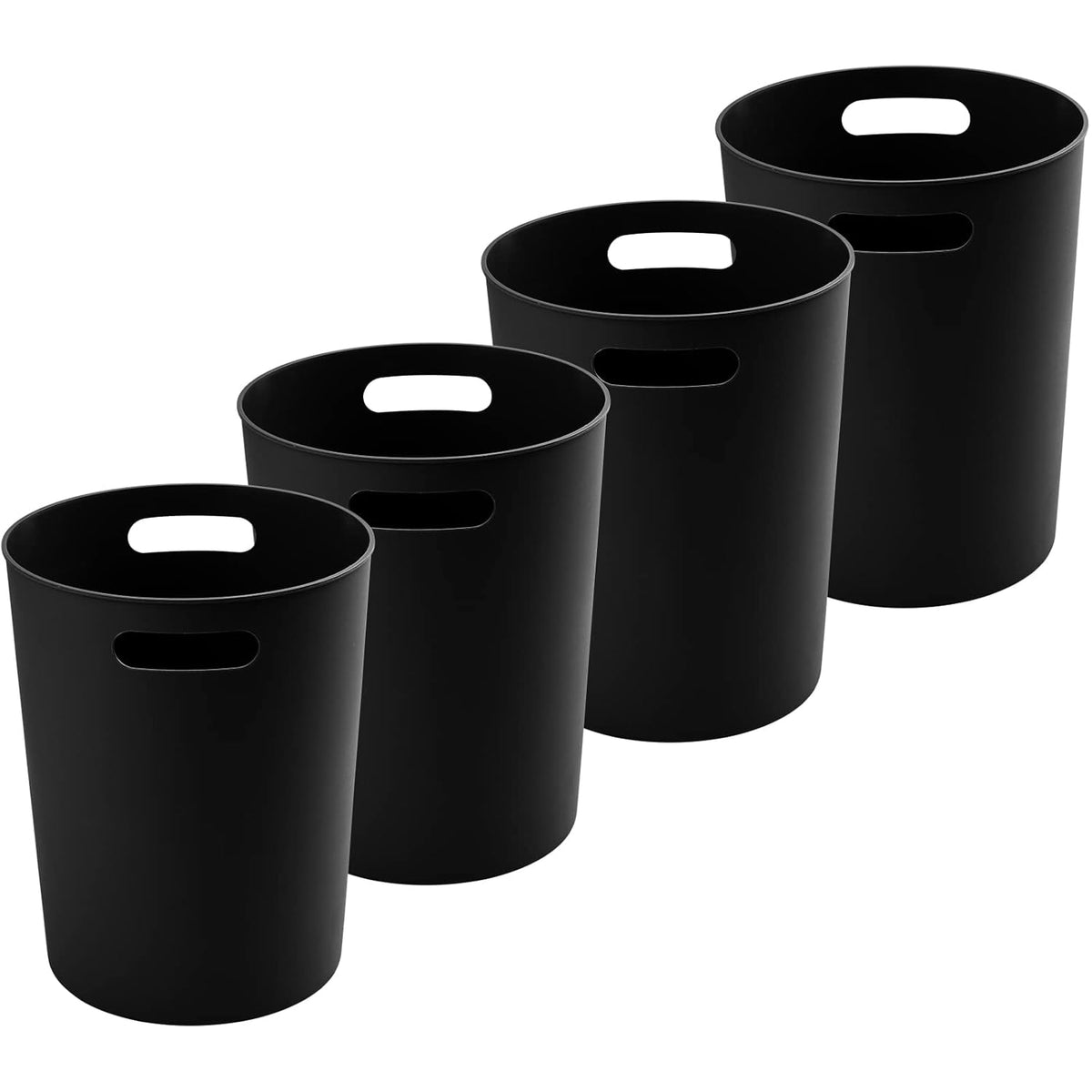 4 Pack Small Trash Can for Bathroom - 3 Gallon/12-Liter Wastebasket, Round Plastic Garbage