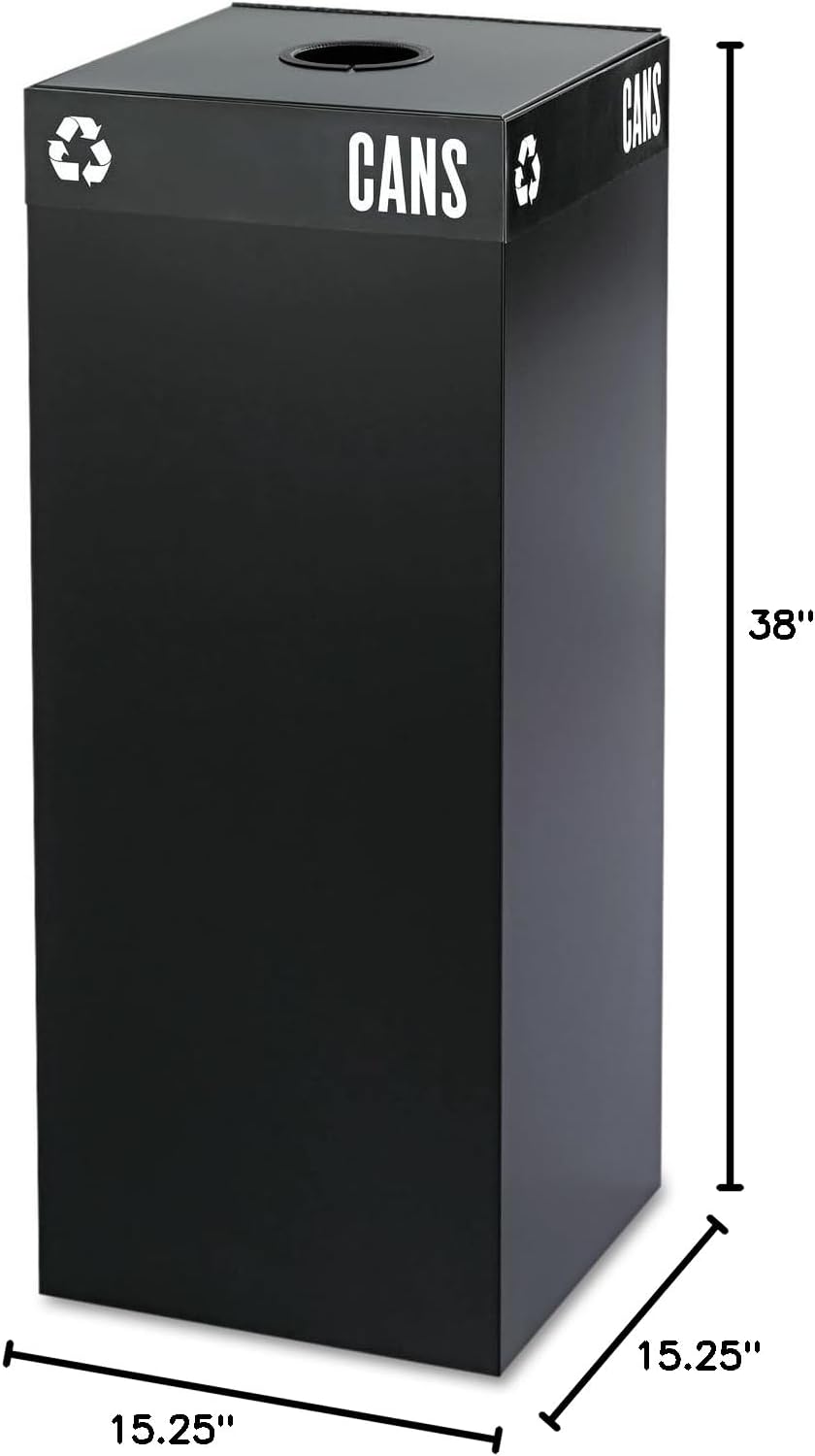 Safco Hallmark 2983BL Public Square Recycling Receptacle Base, 37-Gallon (Top Sold Separately)