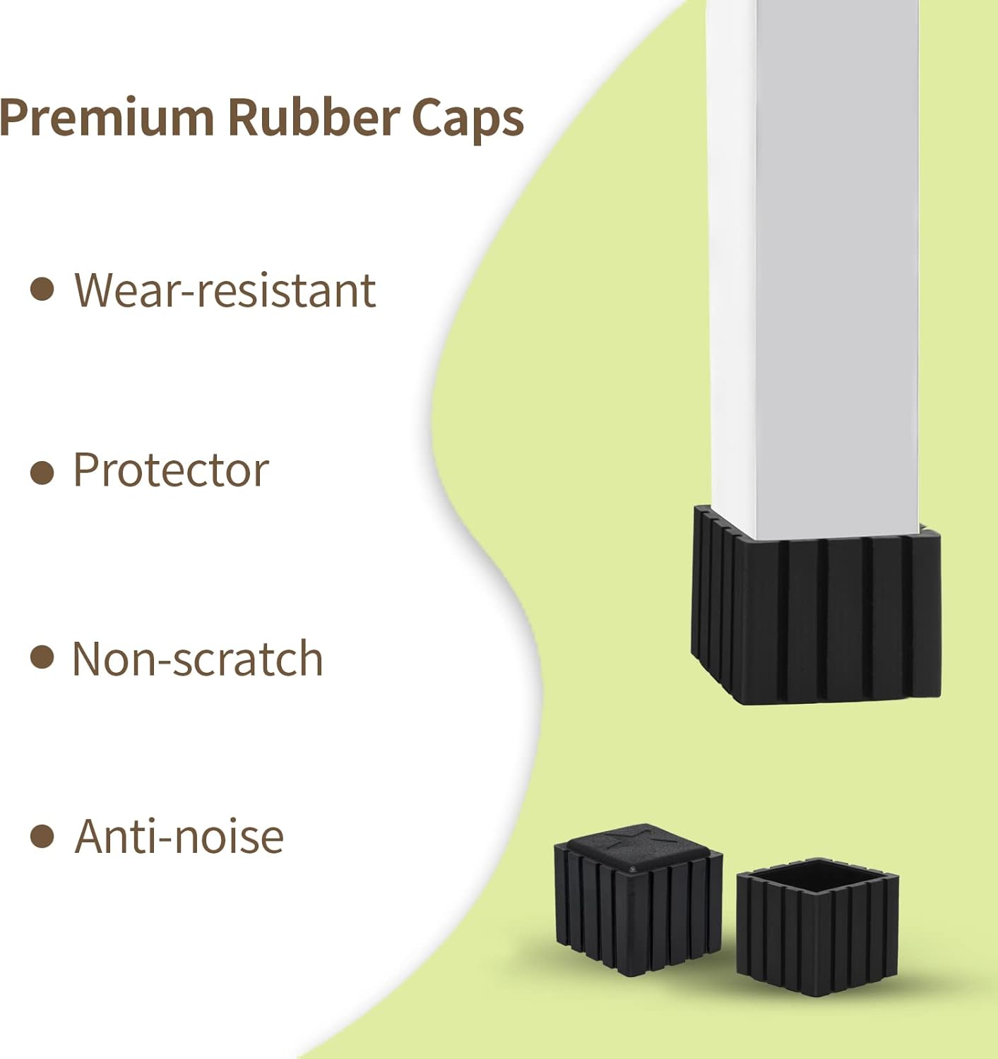 Flyshop Anti-Skid Non-Marking Synthetic Rubbr Patio Chair Table Leg Caps Square Furniture Covers