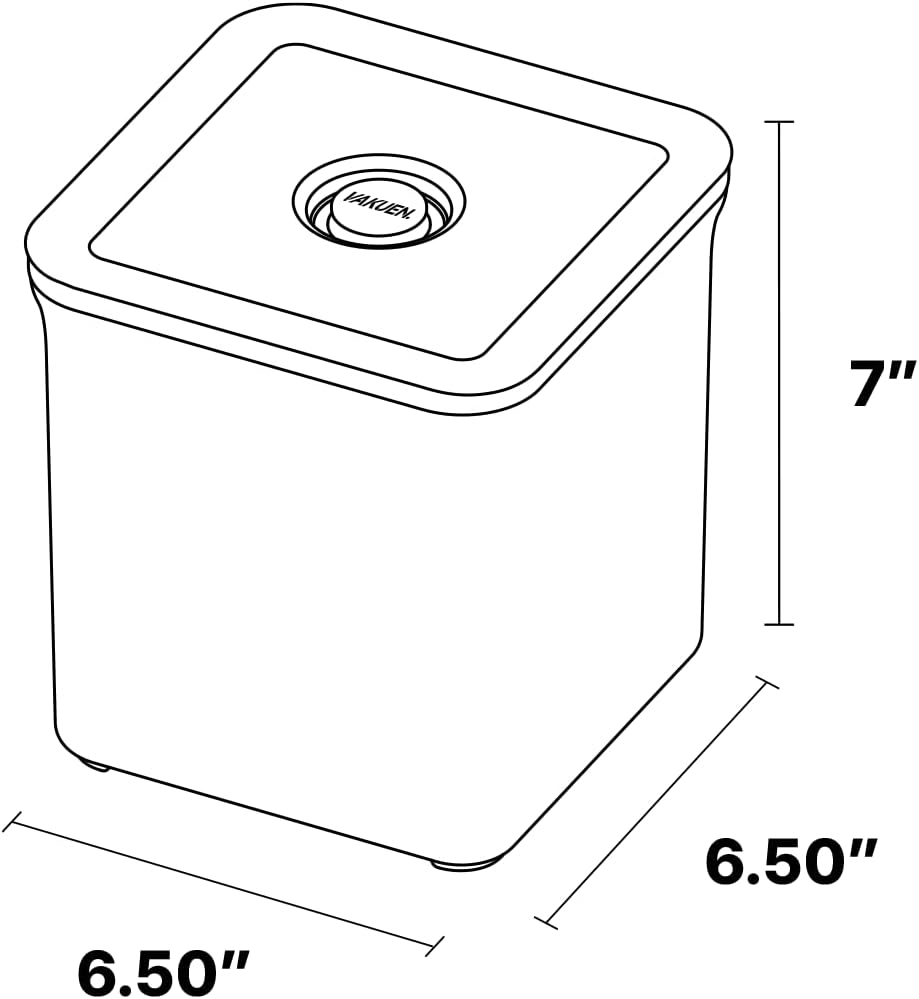 VAKUEN Premium Airtight Food Storage Containers, 3.28qt 1 Piece, Smart One-Click Seal Lid, No