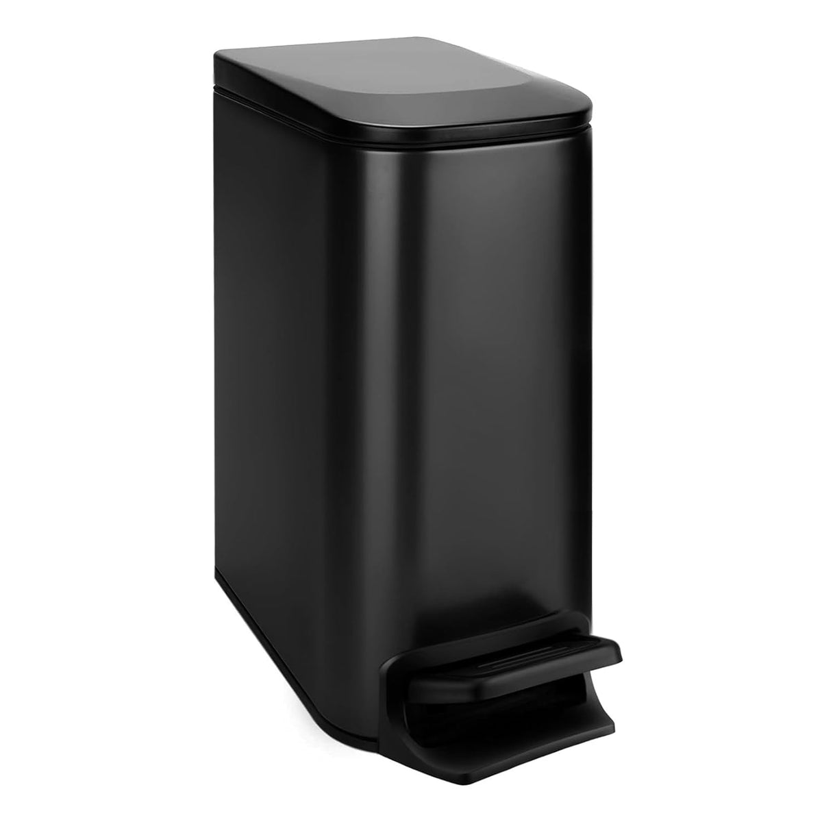 TIPGO Slim Bathroom Trash Can with Lid Soft Close, Step Pedal, 6 Liter / 1.6 Gallon Stainless Steel