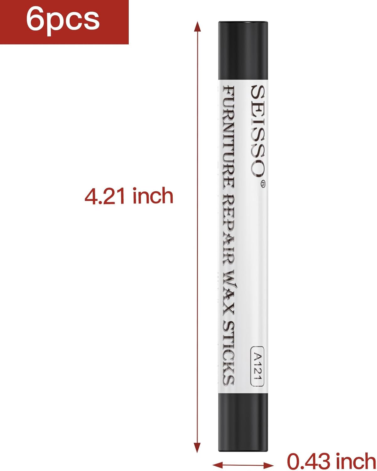 SEISSO Furniture Repair Crayon, 6 Pcs - Wood Filler Sticks, Scratch Repair Wax, Furniture Marking