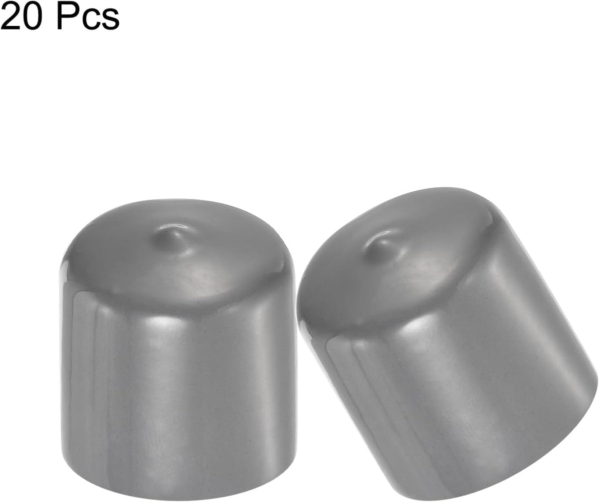 uxcell 20pcs Rubber End Caps 39mm ID Vinyl Cap Cover Screw Protectors Dark Grey