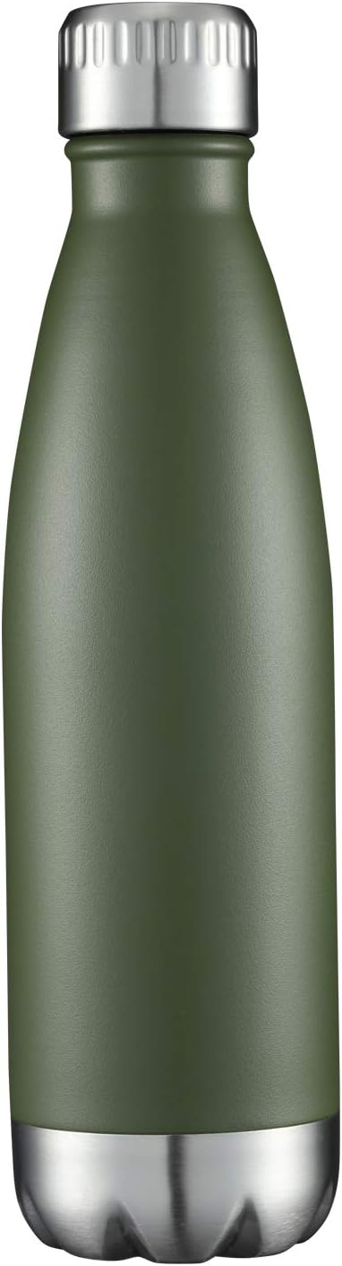 HASLE OUTFITTERS 17oz Stainless Steel Water Bottles, Vacuum Insulated Double Walled Powder Coated
